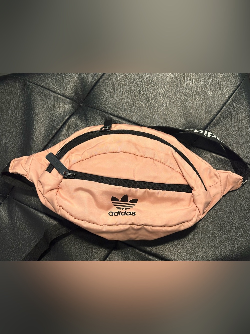 adidas Originals Peach Pink Waist Pack with Black Accents